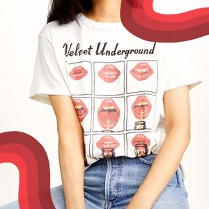 The Velvet Underground band tee red lips